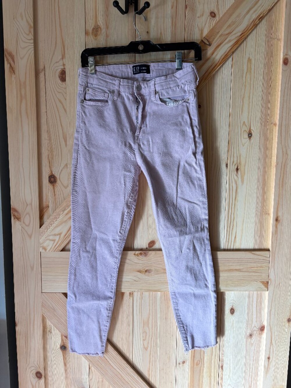 GAP Denim 27 Regular Legging Jeans Light Pink Raw Hem Skinny